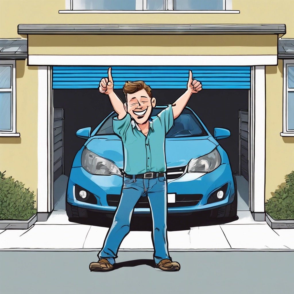 ai generated image of man in front of partially open roller gate used on our services page